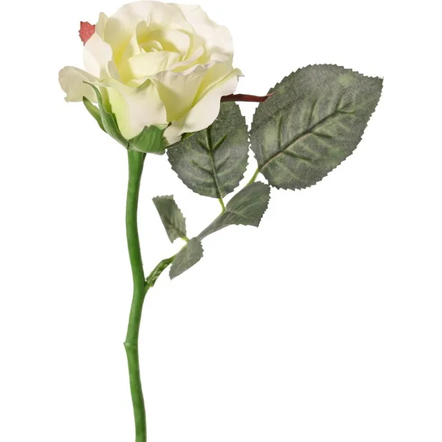 Top Art Topart Kunstbloem - roos Alice - de luxe - wit - 30 cm - kunststof steel - decoratie