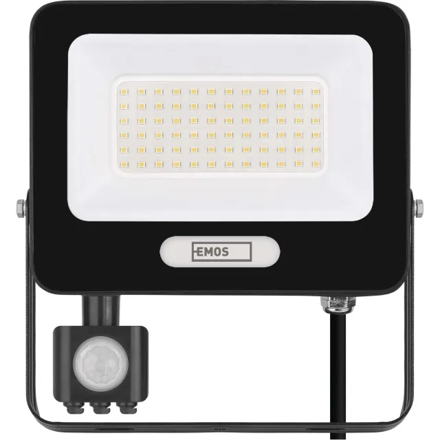 Emos GLARO LED-schijnwerper met bewegingssensor, 50 W, zwart, IP54, 5000 lm, neutraal wit, ZS2344B