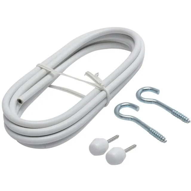 Intensions spiraaldraad set - 150 cm - wit - inclusief 2 knoppen en haken
