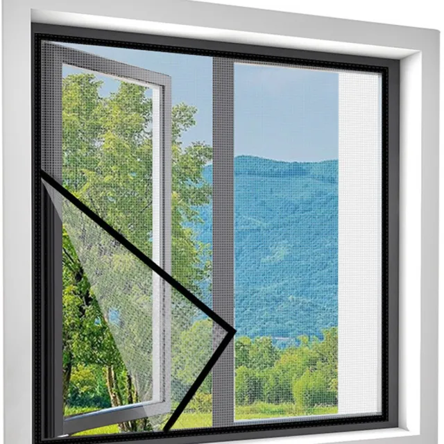 VHV Raamhor - Kattenbeschermingsnet - Zelfklevende hor - Muggennet raam - 130x150 cm - Huisdier raamnet - Insectenwerend net - Frisse lucht binnenlaten - Insecten buiten houden - Voor slaapkamerraam - Voor dakraam - Voor ventilatie Zwart