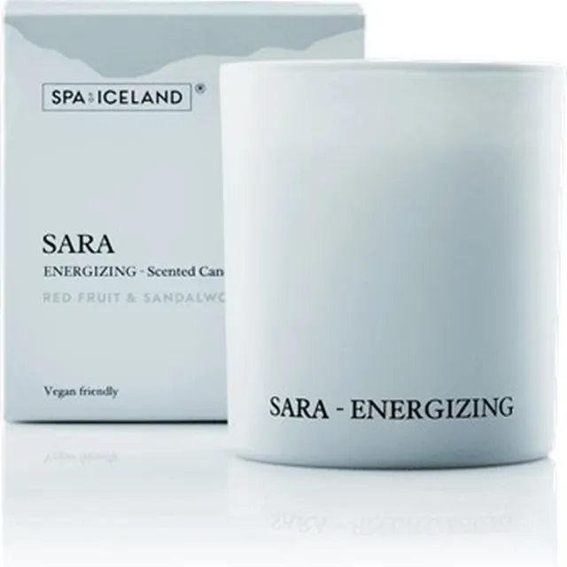 Spa of Iceland Geurkaars Sara - 36 branduren - Luxe Veganistische geurkaars met opwekkende geur van Citrus, Rood fruit & Sandelhout blauw