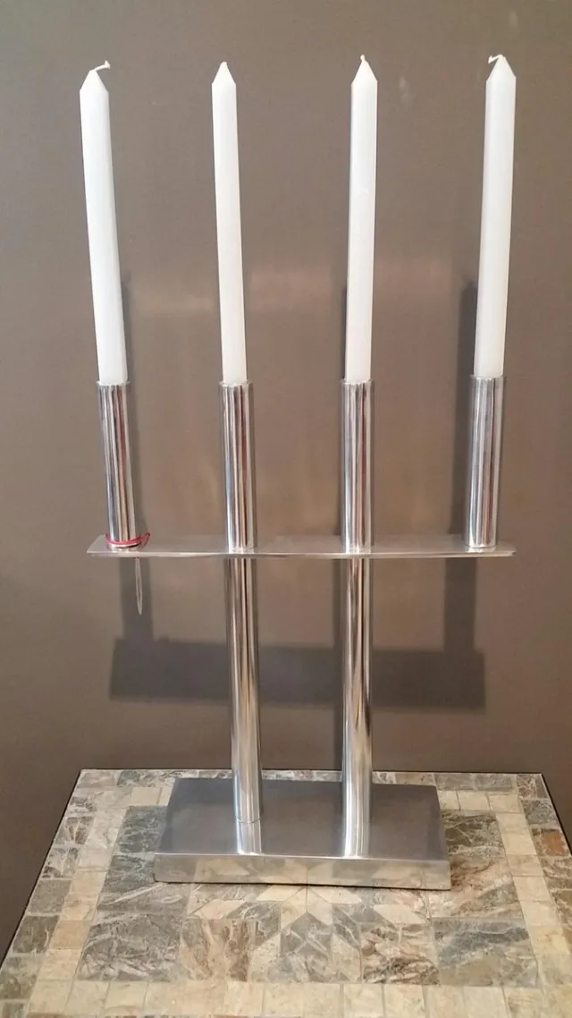 Boltze Kandelaar - Aluminium - 77cm - incl. kaars