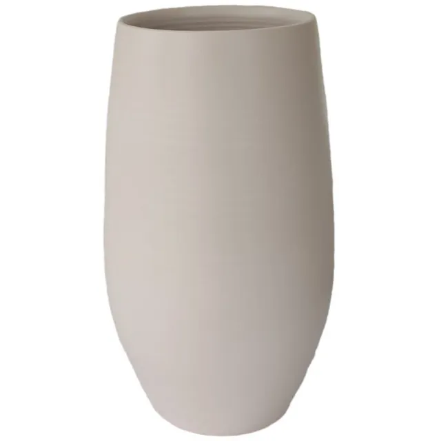 HS Potterie Beige vaas Petra D 23 x wit