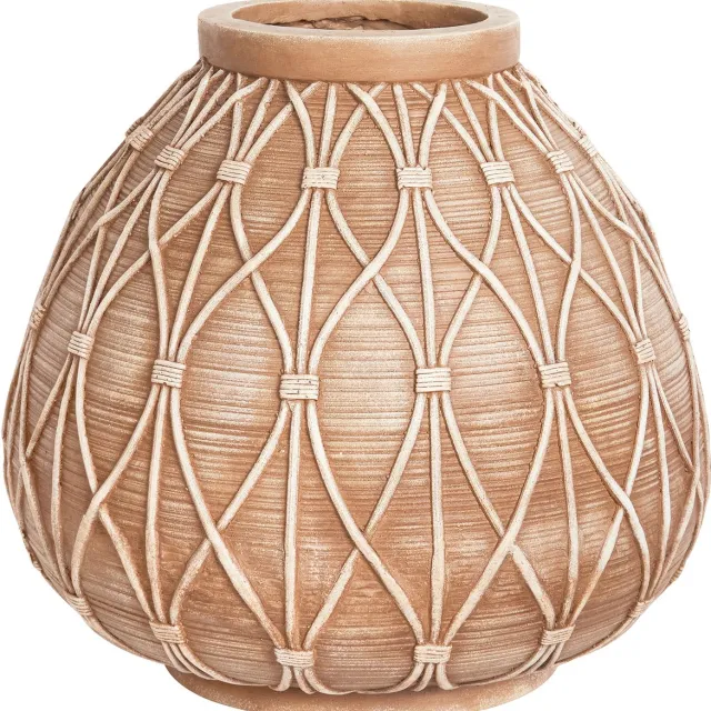 Beliani DOMOKOS - Bloemenvaas - Lichtbruin - Magnesium
