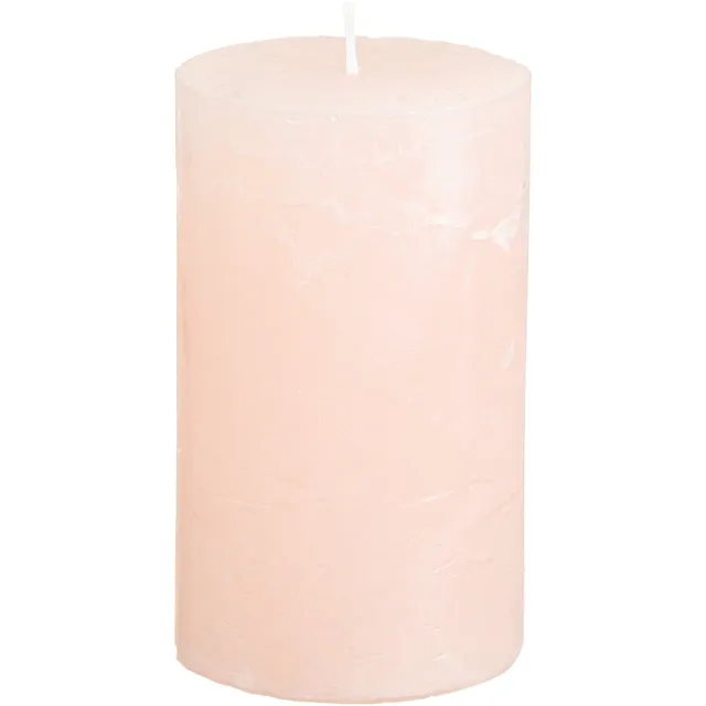 Viana Pilaarkaarsen, effen lichtroze, 60×100mm, set van 4, decoratieve kaars