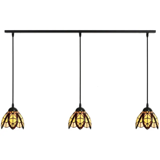 Coloured by Art 3 x Tiffany Flow Souplesse small lampen aan plafondbalk - Art Deco Trade Zwart