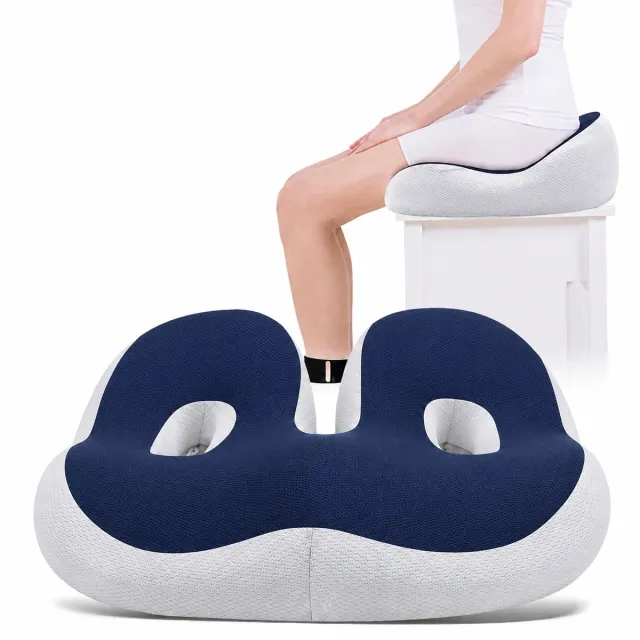 Inf Ergonomisch traagschuim zitkussen NavyBlue