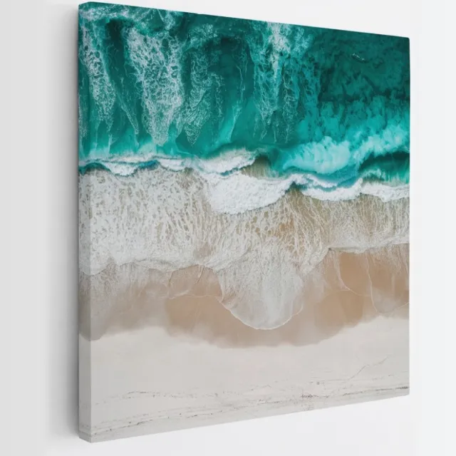 Saammp Canvas Schilderij - Strand - Abstract - 20x20 - Foto op canvas - Wanddecoratie - Muurdecoratie Woonkamer - Slaapkamer decoratie - Canvas Print Multicolor