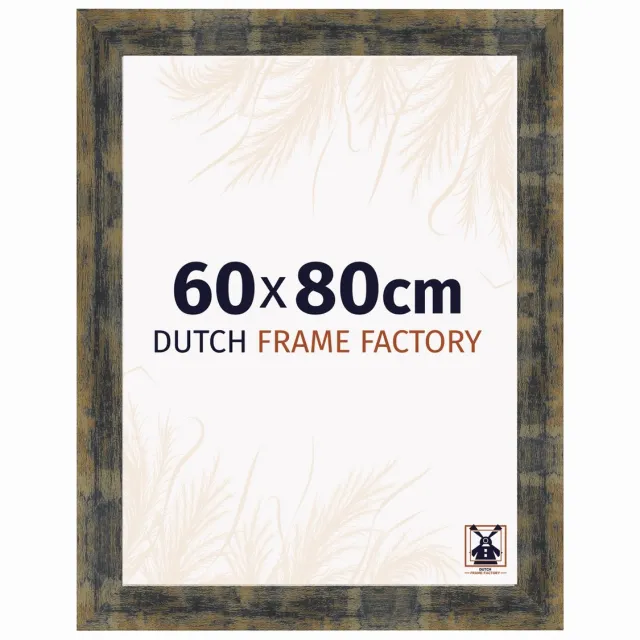 Dutch Frame Factory Fotolijst 60x80 cm - MDF - Blauw Goud Gemeleerd - Praag
