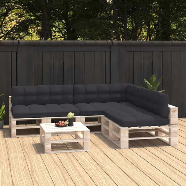 vidaXL Bankkussens pallet 7 st antraciet Anthraciet