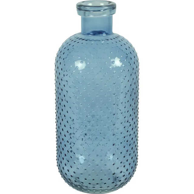 Countryfield Bloemenvaas Cactus Dots - blauw transparant - glas - 15 x 35 cm