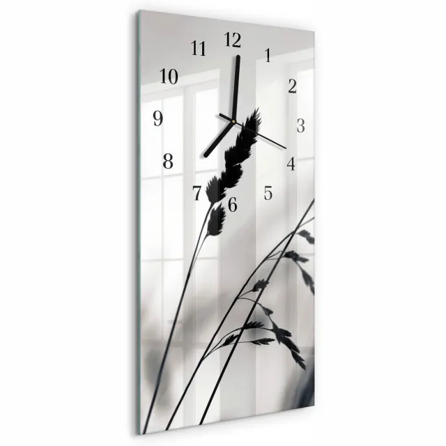 TULUP Wandklok - Korrel Wandklok Glas Decoratie - 30x60 cm - Veelkleurig Gekleurde Glazen Klok - Zwarte Handen - Rechthoekige Wandklok - Wandklok Glas Met Motief - Decoratieve Glazen Klok Veelkleurig - Korrel