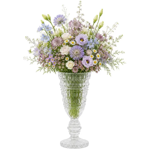DK design bloemenvaas Fenna - kristalglas - 13 x 25 cm - op voet - boeketvaas Transparant