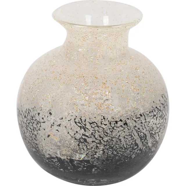 Rasteli Vaas - glas - zwart - D11,5 x H11,5 cm - Opening 3 cm