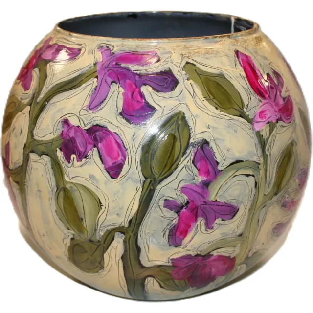 By Mariel Vaas - glas - geel - D30 x H24 cm - Opening 17,5 cm