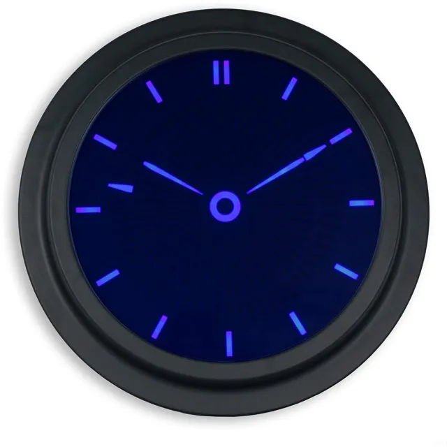 FISHTEC digitale wandklok, verlicht, LED, stil, zonder tik-tak – uren en minuten – modern design met uitschakelbare Big Ben-beltoon – Ø 35,5 cm – LED blauw & zwart