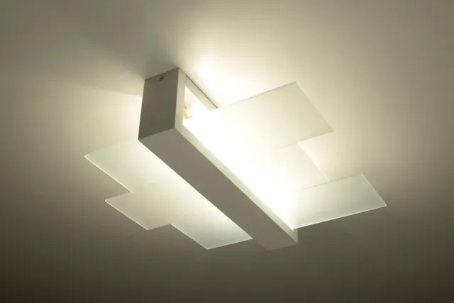 Licht Erlebnisse Licht-Erlebnisse - Leda - Plafonnière - E27 - van - Hout glas - in - Wit transparant Wit|transparant