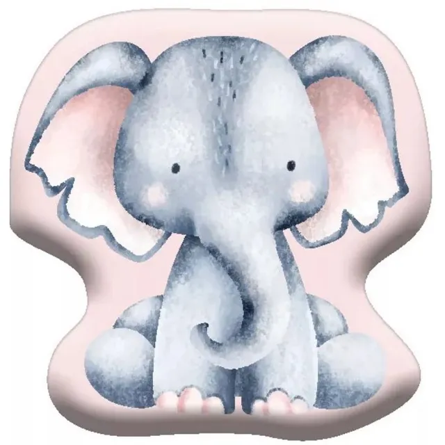 Sweet Home sierkussen Elephant Pink shape Velour 40 x 40 cm Grijs
