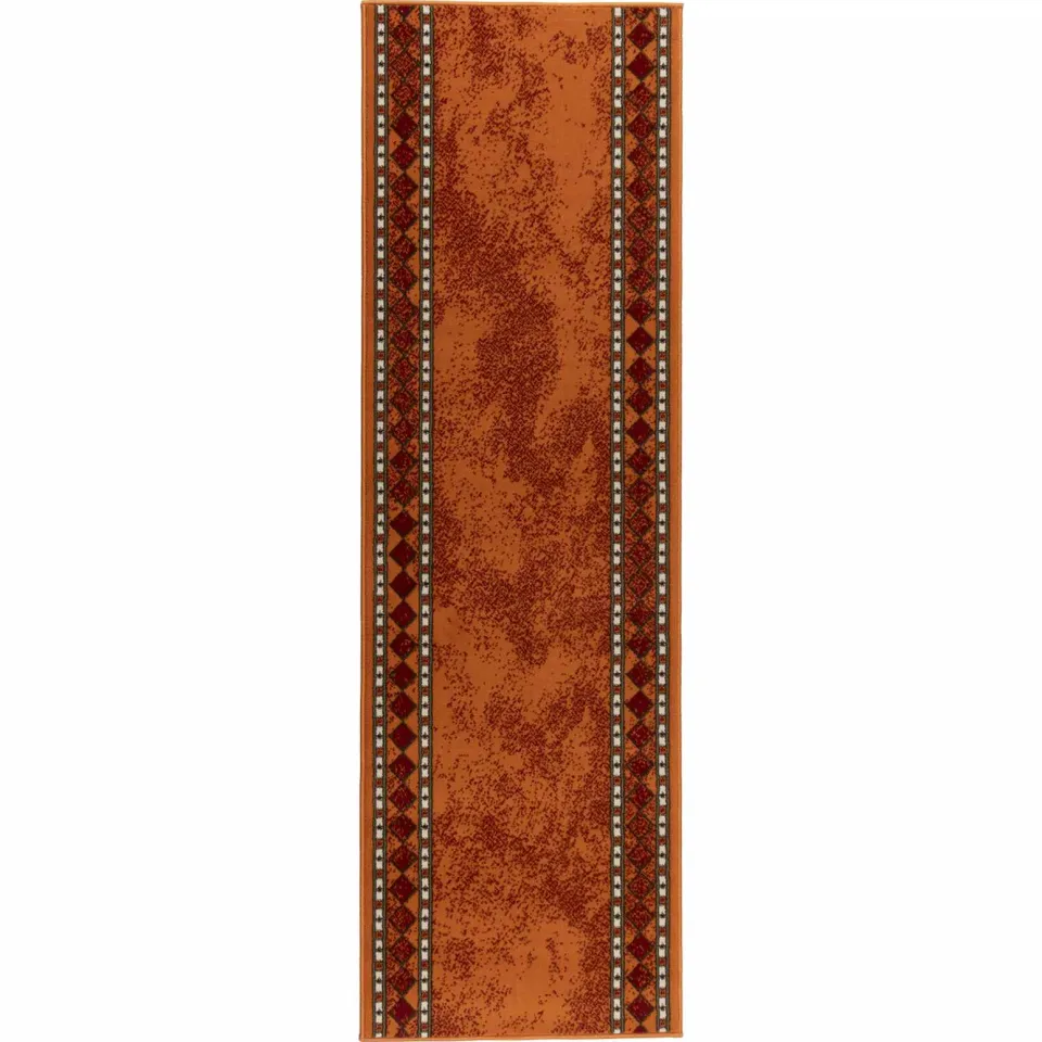 vidaXL Tapijtloper FLORNES Geweven Oranje Diamanten 100 x 200 cm PP