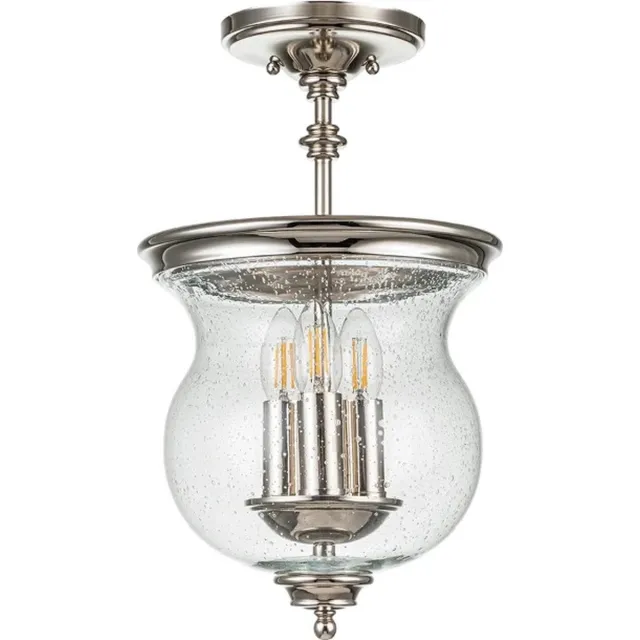 Feiss LED Plafondlamp Pickering Lane | 3X E14 Max 40W | Dimbaar | Polished Nickel Geen