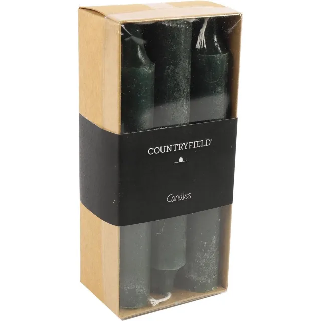 Countryfield Set van 6 kaarsen Countryfield 14cm | Donkergroen