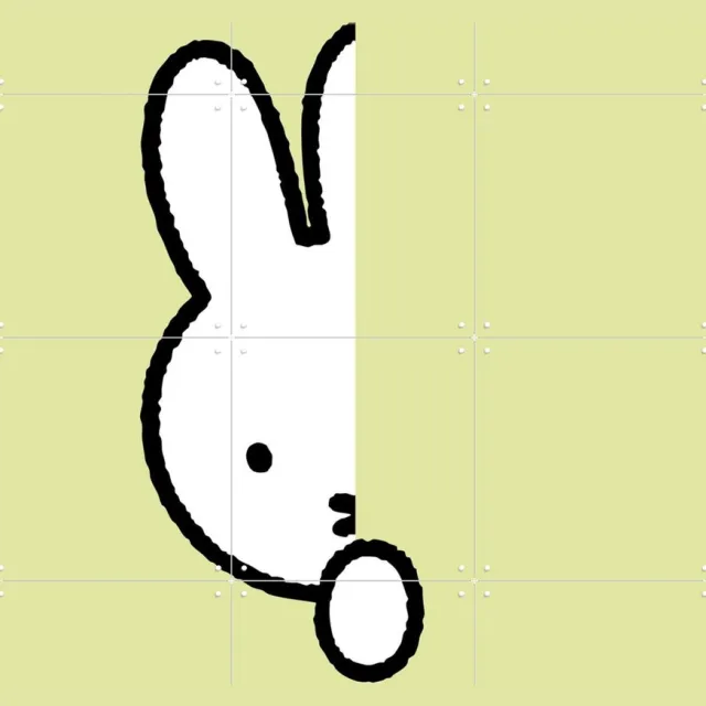 IXXI Nijntje Verstoppertje Pistache, Nijntje - 60 x 80 cm - Grote wanddecoratie en posters - Minimalisme, Illustraties, Speels, Cartoonesk, Line art Groen