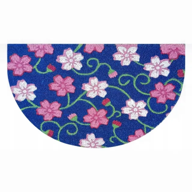 FLOOR GARDENS Kokosmat Deurmat Roze Bloemen 75x45 cm