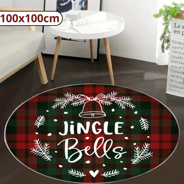 Nivard Kerstboomkleed - Kerstboom Mand - Kerstboomrok Voor Kunstboom - Kerstboomrok - Kerstboomring - Kerstrok - Kerstboomdeken - Kerstkleed - Rond 100cm Rood/Zwart/Groen