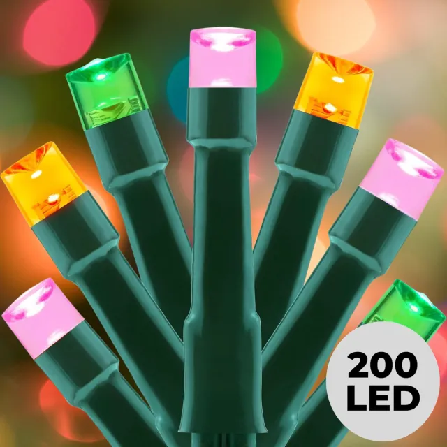 Lomera Kerstverlichting - Kerstboomverlichting - Kerstlampjes - Micro Clusterverlichting - 200 LED - Soft Multi Colour - Multicolor Licht - Batterijverlichting - 8 Lichtfuncties - Geheugenfunctie - Timer 6 Uur - 4 Meter Lengte - Groen Snoer