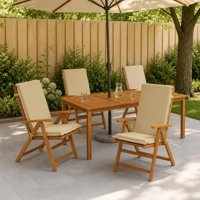 vidaXL Kussen voor stoel met hoge rug GEMERT 4 st 100% Polyester Beige
