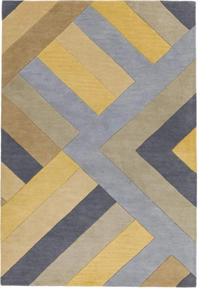 Eazy Living Easy Living - Reef-Big-Zig-Ochre-Grey Vloerkleed - 200x290 - Rechthoek - Laagpolig Tapijt - Modern - Meerkleurig