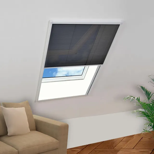 vidaXL Raamhor plissé 80x120 cm aluminium Zwart