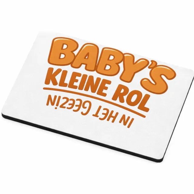 Mr Cadeautjes MDF magnetische fotolijst 7,5 x 5 - design Humoristische babyboodschap met omgekeerde typografie | cadeau Wit
