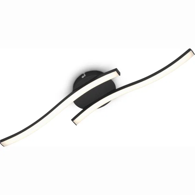 B.K.Licht BRILONER - LED Plafondlamp - zwart - warm wit licht - 3.000 K - 12 W - 960 Lm