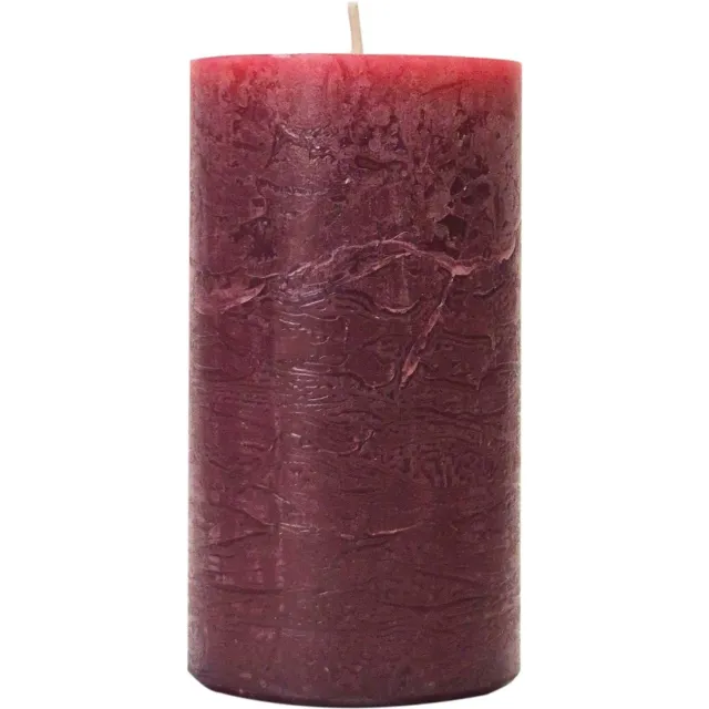 Wenzel Rustic Safe Candle stompkaars oudrood Ø 70 mm, hoogte 140 mm