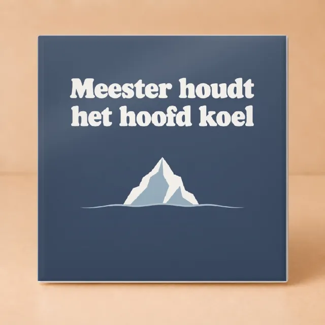 Bedruk King Vintage jaren 70 retro 'Meester houdt het hoofd koel' Tegel – Leuke decoratie voor telefoonvrije klassen en leraren - 15 x 15 cm Wit
