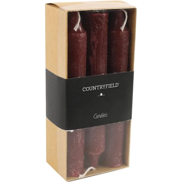 Countryfield Set van 6 kaarsen Countryfield 14cm | Aubergine
