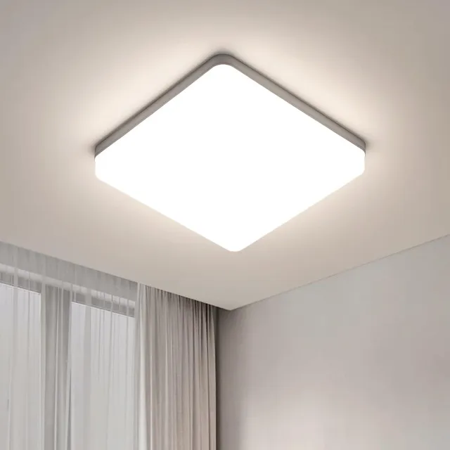 Riserva LED Plafondlamp Vierkant - 36W - 4050 lm - 4500K Neutraal Wit - 23 × 23 cm - Witte Plafondlamp voor Woonkamer, Slaapkamer en Keuken