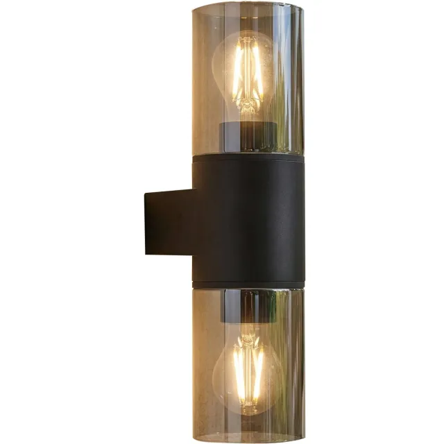 EGLO Cropani Wandlamp Buiten - E27 - 33.5 cm - Zwart/Grijs/Transparant Zwart;Zwart;Grijs;Transparant;