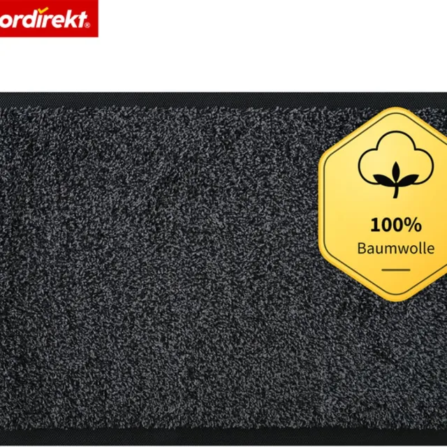 Floordirekt Karat Deurmat – Wasbare schoonloopmat met antislip TPE-rug – Grijs – 40 × 60 cm