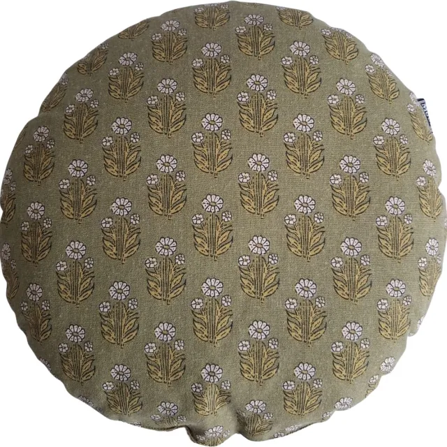In The Mood Collection In the Mood Kussen Darell Groen H10 x D35 cm – Decoratiekussen – Rond Sierkussen voor Bank en Fauteuil