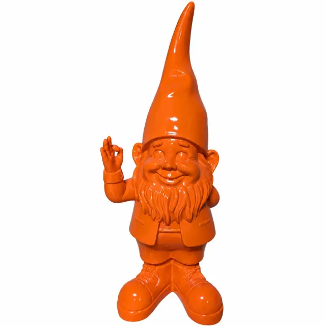 Damn Tuinkabouter met OK-gebaar 100 cm - oranje