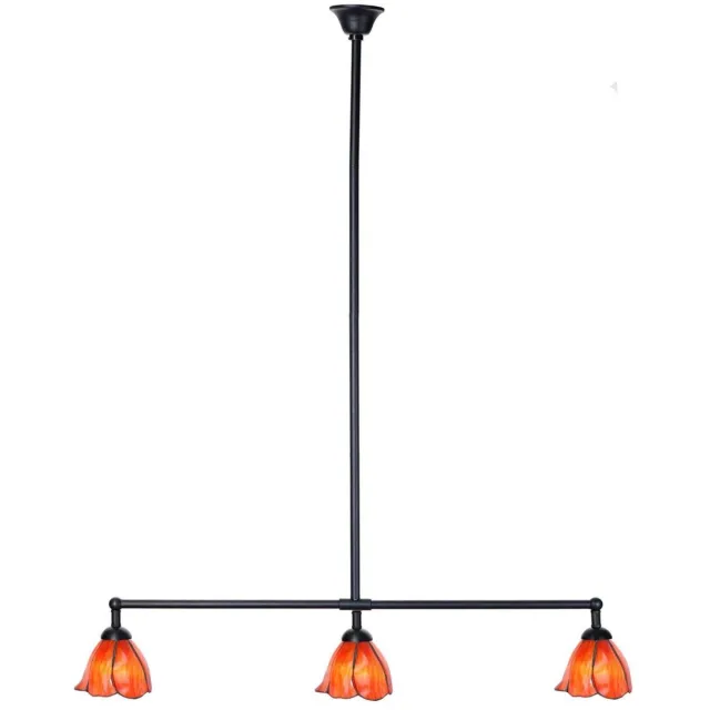 Coloured by Art Tiffany T-lamp 3 lichts Tender Poppy - Art Deco Trade Rood