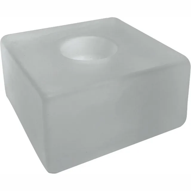 Scentchips Vierkant Glas Frosted kandelaar dinerkaars Grijs