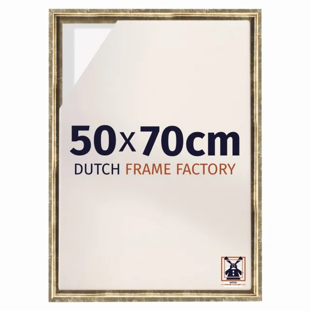 Dutch Frame Factory Baklijst 50x70 cm - Goud Antiek - Geschikt voor Canvasdoek - MDF Baklijst Lausanne