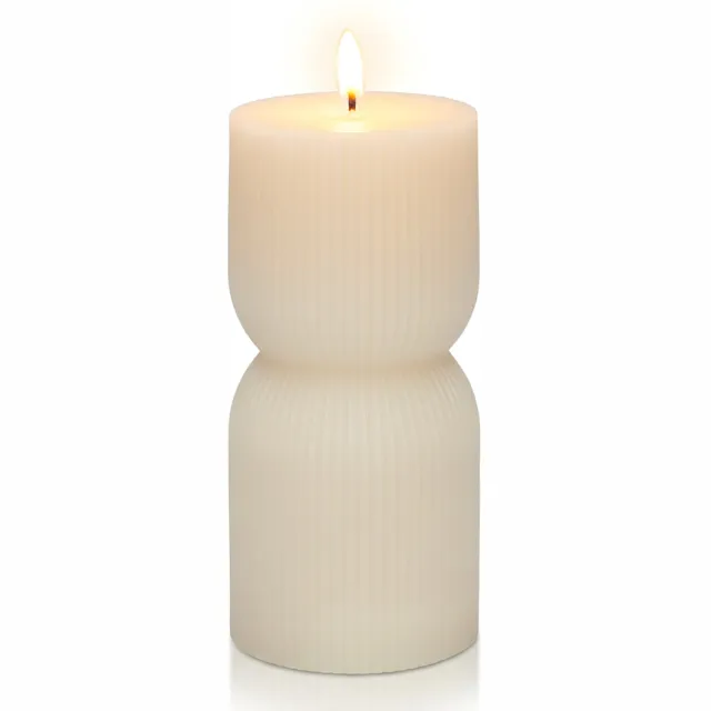 YULA Living LED Kaars op Batterijen - Flikkerende Vlam - Diner Kaarsen - 18 x 7,5 cm - Beige - YULA Living