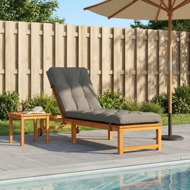 vidaXL Ligstoel Kussen VIANEN 100% Polyester Grijs 200 x 55 x 8 cm