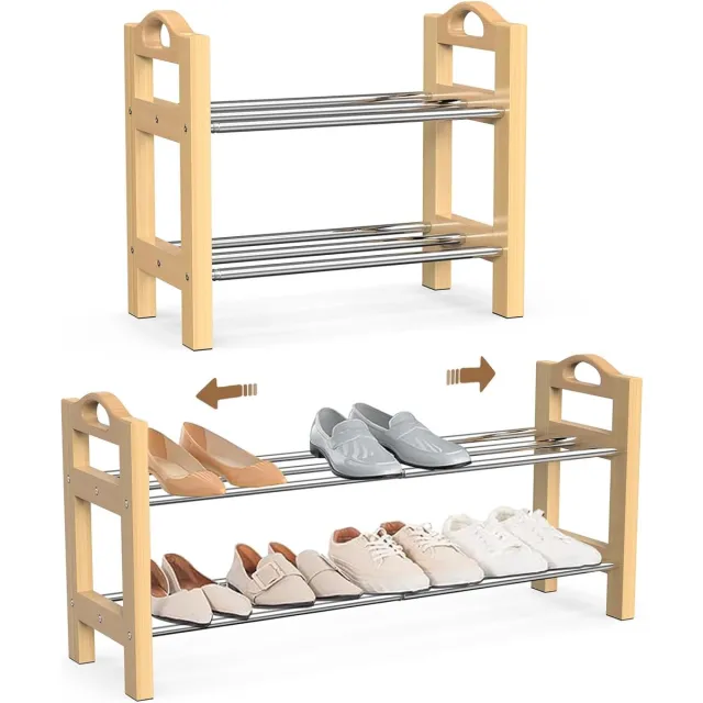 Imperatoris Schoenenkastje - Schoenenrek - Verstelbaar van 42 tot 78 cm - Schoenenkast - Schoenenplank - 2 Verstelbare Lagen - Opbergen van Schoenen - ‎‎‎Voor 12 Paar Schoenen - Metaal - zwart Bruin