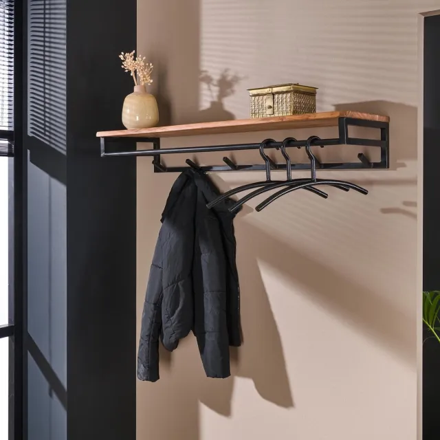 Giga Living Giga Meubel Kapstok Custom - Naturel Hout - 6 Haken - 100x17x35cm
