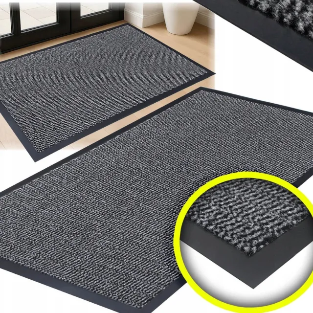 Eureka Home Antislip Deurmat 60x90 cm - Rubber Buitendeurmat - Vuil en Vocht Absorberend Zwart